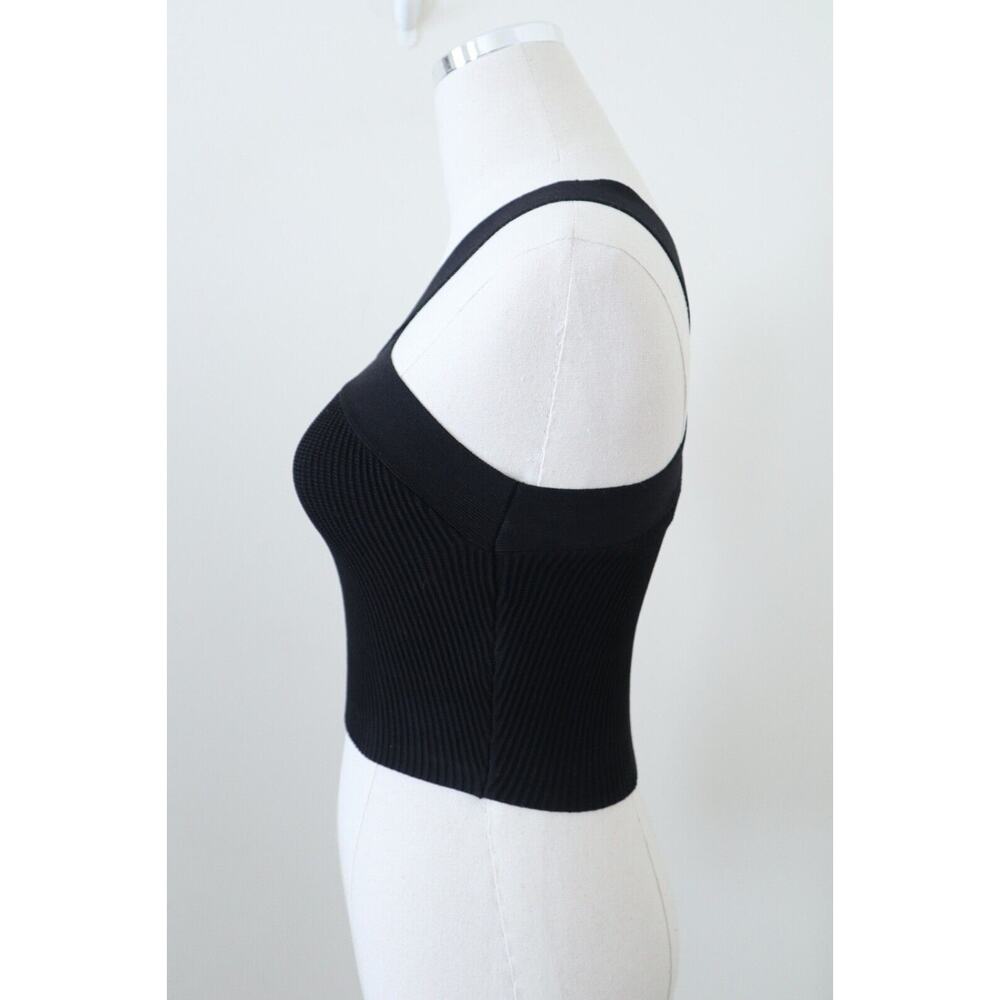 Aritzia Babaton Size XS Sculpt Knit Criss Cross Cropped Tank Black - Picture 4 of 9